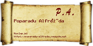 Poparadu Alfréda névjegykártya